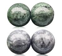 4 palline Qi Gong, sfere sonore Jade Baoding, sfere massaggianti Qigong per rilassamento, massaggio a mano, antistress (nero verde)