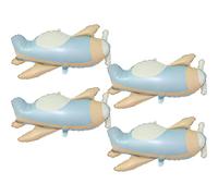4 Palloncini a Forma di Aeroplano, Grandi Palloncini Opachi in Foil, Riutilizzabili Palloncino a Forma di Aeroplano Cartone Animato, Decorazione per Feste di Compleanno per Bambini