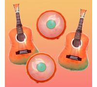 4 palloncini a forma di disco in vinile + palloncini a forma di chiave di violino