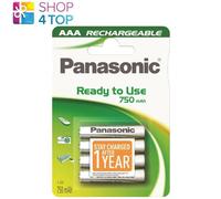 4 PANASONIC RICARICABILI AAA PRONTI ALL'USO BATTERIES 750mAh NiMH 1.2V 4BL NUOVO