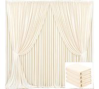 4 pannelli color champagne, tenda per baby shower, senza pieghe, 6 x 3 m, sfondo, pannelli per feste, matrimoni, addio al nubilato, compleanno, fotografia, sfondo decorativo in tessuto
