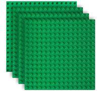 4 pannelli compatibili con piastre Lego Duplo, 25 x 25 cm, piastra di base compatibile con pannelli Lego Duplo, set di piastre compatibili con piastre Lego, gioco creativo, verde