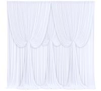 4 pannelli di sfondo bianco tende per feste di nozze senza pieghe sfondi tende decorazioni in tessuto per foto posteriore panno per baby shower fotografia palcoscenico ricevimento 6,1 m (larghezza) x