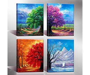 4 Pannelli Wall Art Immagini Stampe su tela Quadri senza cornice Quadri per