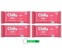 4 panni Chilly per l'igiene intima Ciclo - Sensazione di igiene e protezione duratura - Appositamente progettati per il ciclo mestruale - Ogni confezione contiene 12 panni + portachiavi Beni Culinari