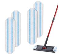 4 panni in microfibra di ricambio per Vileda H2PrO e O-Cedar H2PrO Flat Mop Pezzi di ricambio, lavabili e riutilizzabili su pavimenti in legno, vinile, piastrelle, battiscopa, pareti