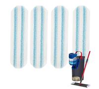 4 panni in microfibra di ricambio per Vileda H2PrO e O-Cedar H2PrO Flat Mop, Può essere lavato in lavatrice e riutilizzabile, Facile da usare, si fissa saldamente al mocio