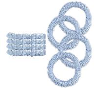 4 Paquetes de Coletas de Seda, Lazos para el Pelo de Satén Elásticos, Sujetadores de Cola de Caballo, Sin Daño, para Mujeres y Niñas (Azul)