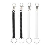 4 Parti Della Chiave Più Ripida, Catena Di Plastica, Federazione A Chiave Telescopica, Semplice Decorazione A Chiave (Nero, Bianco).