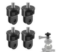 4 Pcs 1/4 di Pollice Rotazione di 360 ° Montaggio Adattatore per Treppiede Accessori Action Cam Compatibile con Le Più Diffuse Action Cam Come Gopro Insta360 E Sony Nero
