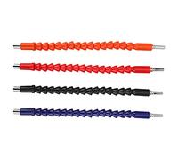 4 PCS 1/4 Inch Flexible Shaft Extension, Hex Shank Screw Driver Bit Holder, Soft Plastic Drill Adapter for Tight Spaces Angled Fastening