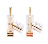 4 Pcs Adattatore di Connettore con Blocco a 45 Gradi Connettore Tipo Banana Placcato Oro (4 pz Silvery Mixed)