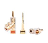 4 Pcs Adattatore di Connettore con Blocco a 45 Gradi Connettore Tipo Banana Placcato Oro (4 Rete)