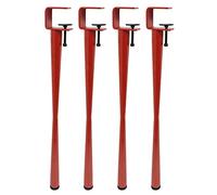 4 PCS Adjustable Metal Table Clamp Legs,H-Shape Dining Desk Foot,No-Punching Required Iron Workbench Support Legs for Outdoor Camper, RV, Coffee Dinner Table (71cm(28in),Red)