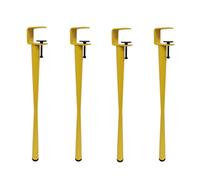 4 PCS Adjustable Metal Table Clamp Legs,H-Shape Dining Desk Foot,No-Punching Required Iron Workbench Support Legs for Outdoor Camper, RV, Coffee Dinner Table (71cm(28in),Yellow)