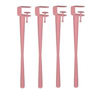 4 PCS Adjustable Metal Table Clamp Legs, Round Furniture Foot,Iron Workbench Support,No Punching Design Adjustable Feet for Outdoor Camper,(70cm(28in),Pink)