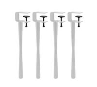 4 PCS Adjustable Metal Table Clamp Legs, Round Furniture Foot,Iron Workbench Support,No Punching Design Adjustable Feet for Outdoor Camper,(70cm(28in),White)