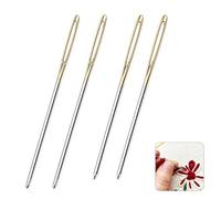 4 Pcs Aghi da Cucito con Cruna Larga, 7cm e 6cm Aghi da Rammendo in Acciaio Inox, Ago Senza Punta per Lana, Maglia, Uncinetto, Ricamo e Riparazione Calze