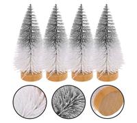 4 Pcs Albero Natale Addobbato Piccolo Alberello Mini Ornamenti Natalizi
