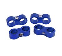 4 Pcs AN8 16mm Blue Aluminium Alloy Fuel Oil Hose Separator Clamp Adapter