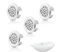 4 Pcs Anelli di Troppo Pieno, Anelli Tappi Troppopieno per Lavello, Lavello Anello Troppopieno Roppopieno Rotondo Coperchio, Foro Del Lavandino Decorativo Bagno Cucina Copertura