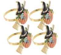 4 Pcs Anelli Tovaglioli Di Zucca Decorazione Della Tavola Halloween
