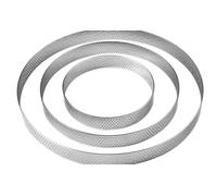 4 PCS Anello Microforato Crostata Stampo Crostata Microforato Anelli Rotondi per Torte per Crostate Anello Mousse Frutta Torta Mousse Stampo Cucina (Acciaio inossidabile 304,Ø 8cm/10cm/15cm/20cm）