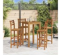 4 Pcs Bar Stools Acacia Solid Wood, Kitchen Dining Counter Height Chairs with Backrest & Footrest, Rustic Modern Furniture for Indoor Outdoor Use, Easy Assembly & Oil Finish, Supports 110kg