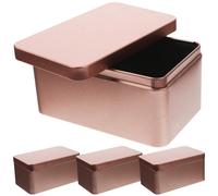 4 Pcs Barattoli Rettangolari Scatola Latta Piccola Contenitori in Stagno