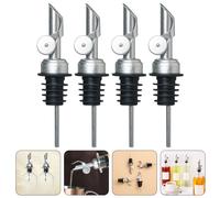 4 Pcs Beccuccio Olio Tappo Per Dosatore Versatore in Acciaio Inox