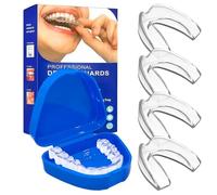 4 PCS Bite Anti-Bruxismo, Paradenti Notturno Automodellante, Protezione Denti da Digrignamento, Mouth Guard per Denti, Comfortevole e Trasparente, Adatto a Uomo e Donna