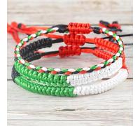 4 Pcs bracciali intrecciati, braccialetti in stile palestinese, braccialetti regolabili, braccialetti palestinesi, Palestina Bandiera Braccialetti, braccialetti intrecciati colorati,per uomini e donne