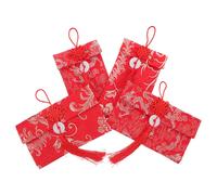 4 Pcs Busta in Tessuto Rosso Pacchetto Capodanno Cinese Red Welve Per Il Nuovo