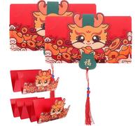 4 Pcs Buste Da Lettera Rosse Busta Porta Soldi Denaro Per Il Capodanno Cinese