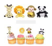 4 Pcs Cake Topper Compleanno Decorazioni Torte Statuina Di Animale