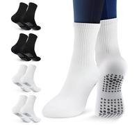 4 Pcs Calzini Antiscivolo Donna, Calzini Pilates (2x Nero + 2x Bianco), Calze da Yoga da Donna e Uomo Per Yoga, Pilates, Ginnastica, Coreografia, Taglia Unica