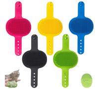 4 PCS Cat Self Groomer, Silicone Cat Brush Combs-With Adjustable Strap Scratching Post Cover Protector for Indoor Cats & Dogs, Cats Massager for Furniture Legs & Corners (5PCS)