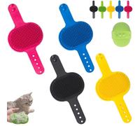 4 PCS Cat Self Groomer, Silicone Cat Brush Combs-With Adjustable Strap Scratching Post Cover Protector for Indoor Cats & Dogs, Cats Massager for Furniture Legs & Corners (4PCS-3)