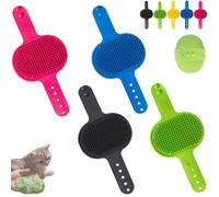 4 PCS Cat Self Groomer, Silicone Cat Brush Combs-With Adjustable Strap Scratching Post Cover Protector for Indoor Cats & Dogs, Cats Massager for Furniture Legs & Corners (4PCS-2)