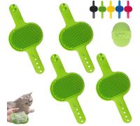 4 PCS Cat Self Groomer, Silicone Cat Brush Combs-With Adjustable Strap Scratching Post Cover Protector for Indoor Cats & Dogs, Cats Massager for Furniture Legs & Corners (Grenn-4PCS)
