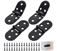4 pcs Cerniere per Porte, Cerniere Pieghevoli, Flip Cerniere Bordo Rotondo, Cerniera a Vite Acciaio Nero con Viti, Cerniere di Testa, Cerniere per Mobili In Legno per Porte Armadio Cancello