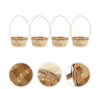 4 Pcs Cestino Da Picnic Cesto Portaoggetti Tessuto Mano Per La Conservazione