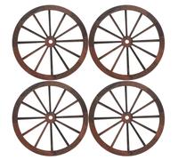 4 Pcs Ciondolo Retrò in Legno Con Ruota Del Carro Per Decorazione Murale