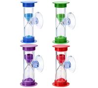 4 Pcs Clessidra Bambini, clessidra da 3 e 2 minuti, timer visivo bambini, per lo spazzolino da denti dei, la cucina, l'ufficio e i giochi (Verde, Blu, Rosso, Viola)