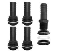4 Pcs Connettore per Troppopieno, 25mm Raccordo di Collegamento, Collegamento Serbatoio Acqua, Passacavo per Serbatoio, Passacavo per Serbatoio Dell'Acqua Piovana per Cisterne, Serbatoi d'Acqua