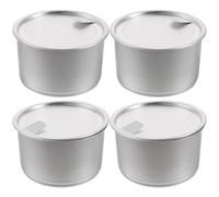 4 Pcs Contenitore Per Crocchette Gatto Barattoli Di Metallo Coperchio