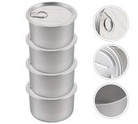 4 Pcs Contenitore Per Crocchette Gatto Barattoli Di Metallo Coperchio