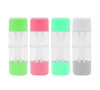 4 PCS Contenitori per Lenti a Contatto Dure, Custodie Salvaspazio in Plastica Resistente, Mini Astucci da Viaggio con Coperchio Sicuro, Colori Rosa Bianco Blu Verde, Cura Occhi e Conservazione