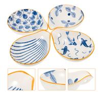4 Pcs Cucchiaio Ceramico Set Di Disco Poggiamestolo in Porcellana