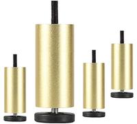 4 PCS Cylindrical Table Legs, Adjustable Furniture Legs, Replaceable Feet, 6/8/10/12/15/20/25cm Sofa Feet, for cabinets, Sofas, chests of Drawers,Gold-10cm/3.9in